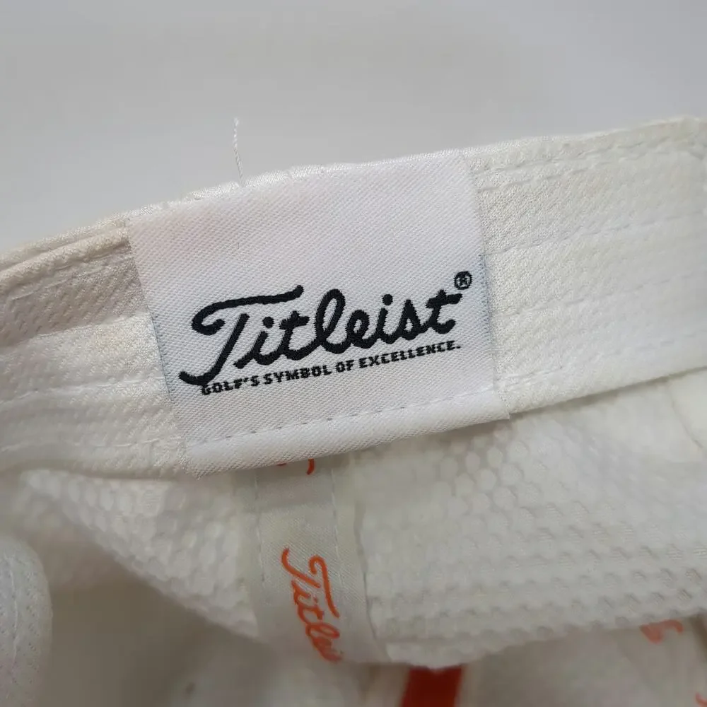 Titleist Baseball Cap White Orange One Size Adjustable Performance Golf Hat